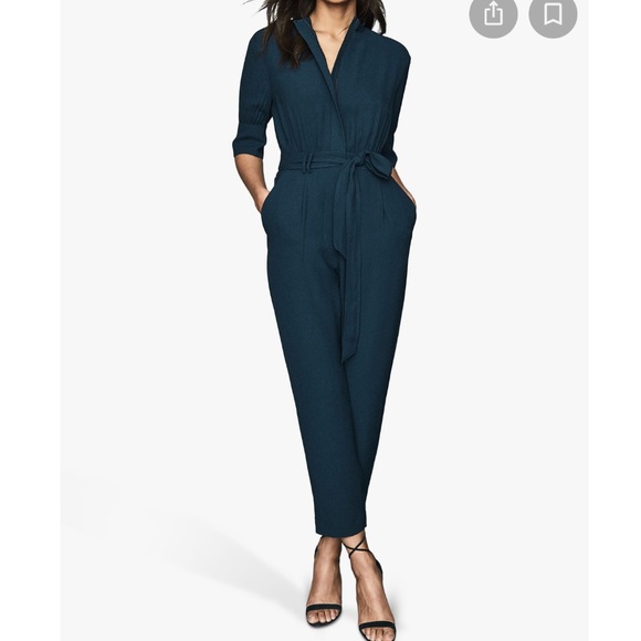 Teal Reiss Utility Freya Jumpsuit Nwot 